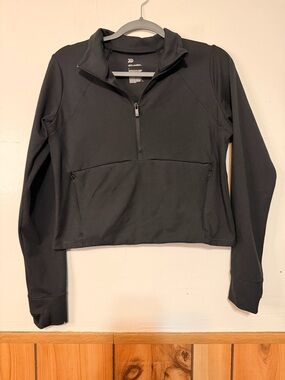 all in motion Black Half-Zip Pullover Sweatshirt